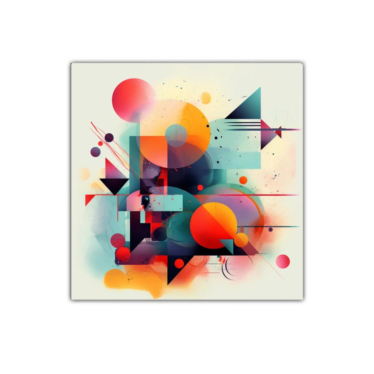 Composición abstracta con formas geométricas y colores vibrantes — imagen principal