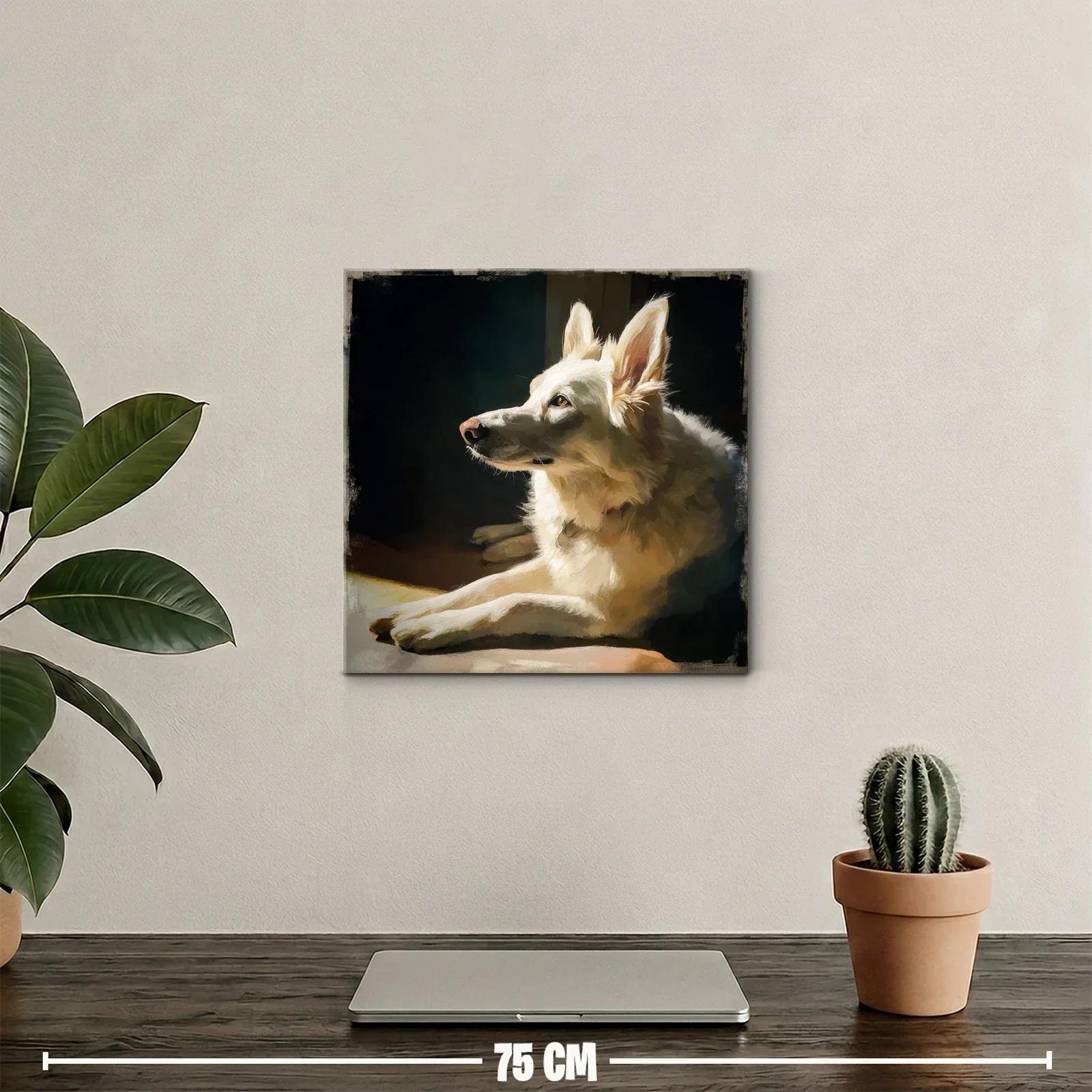 Retrato luminoso de perro blanco en descanso sereno — miniatura 2