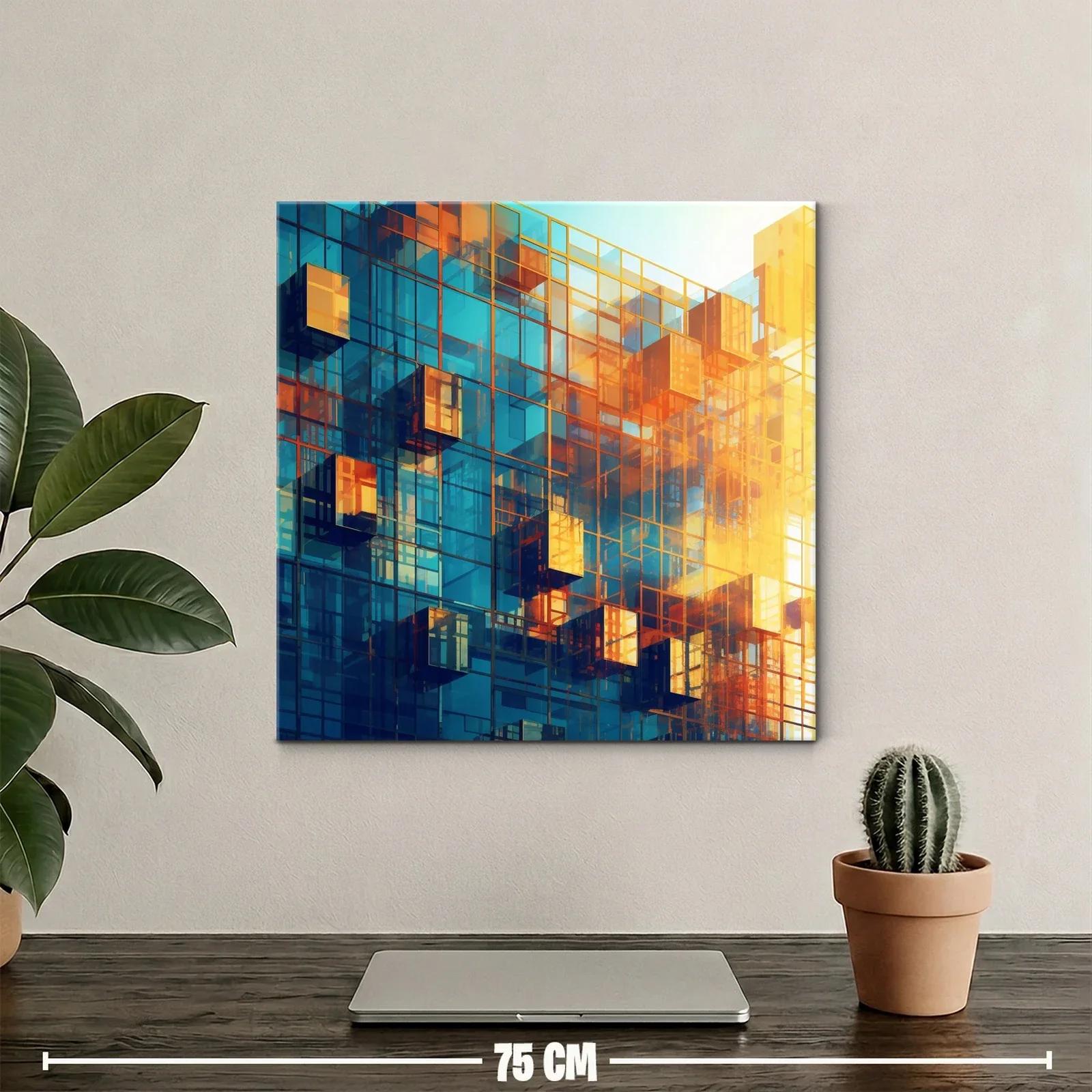 Composición arquitectónica en azul y naranja vibrante — miniatura 2