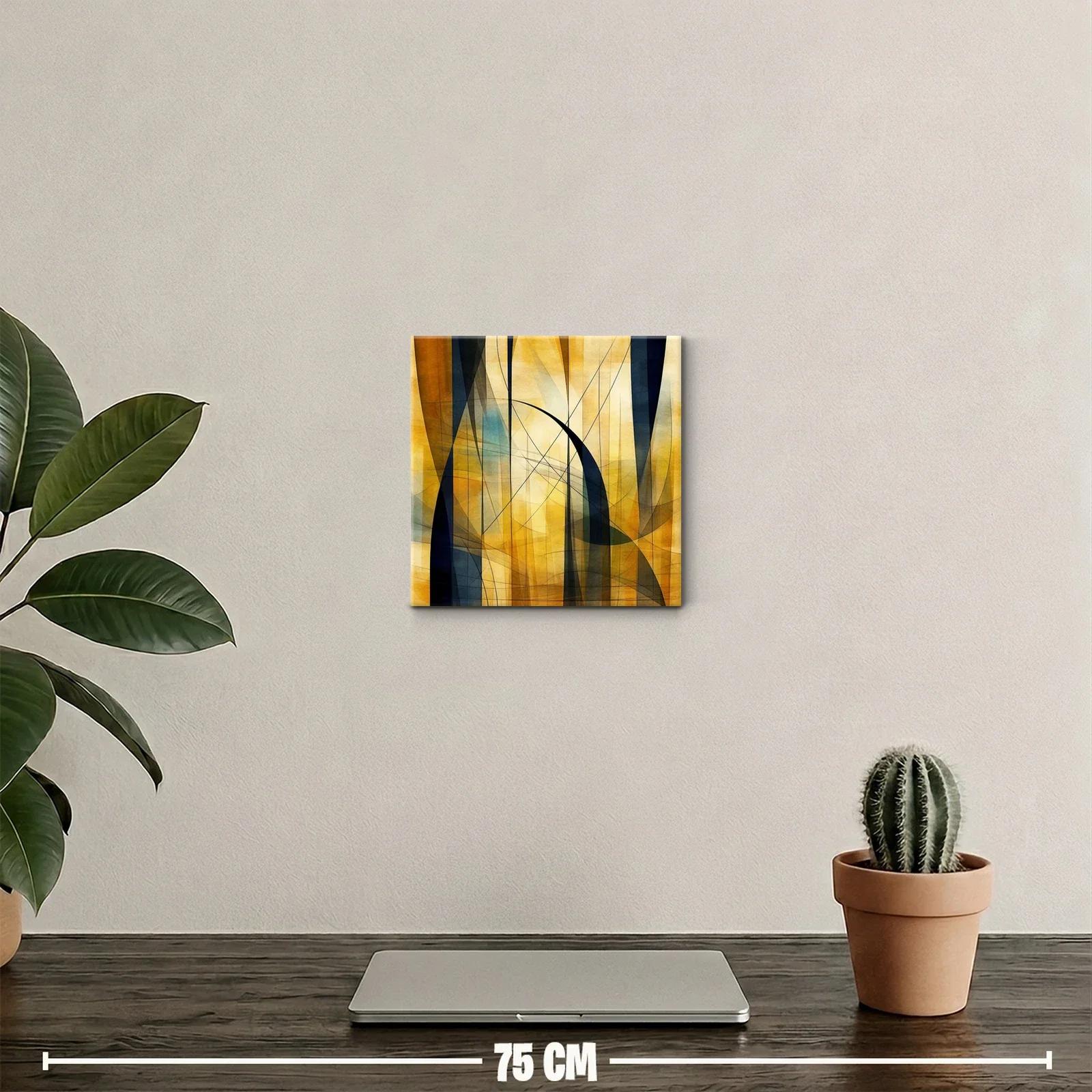 Composición abstracta en tonos cálidos y azulados — miniatura 2