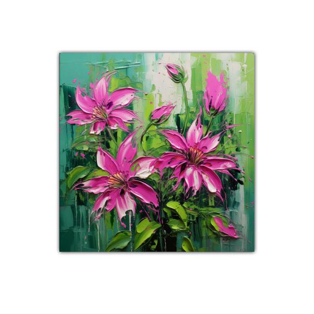 Flores vibrantes en tonos fucsia y verde para decorar