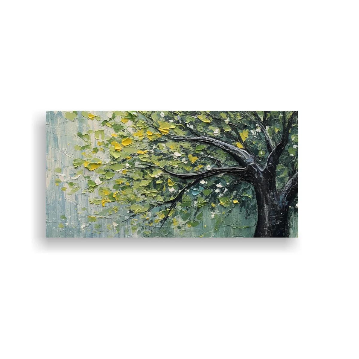 Cuadro árbol frondoso de copa extendida