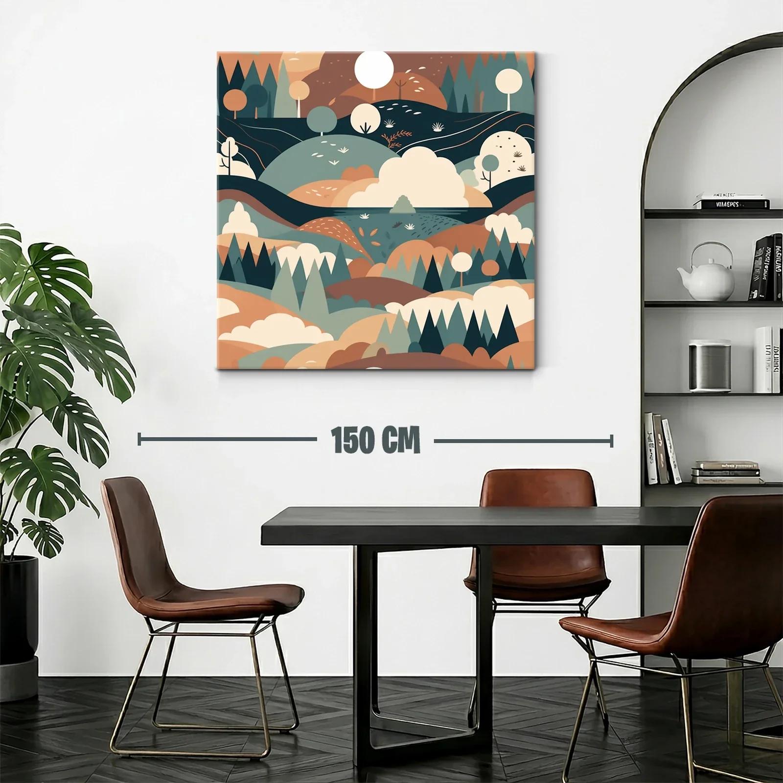 Paisaje abstracto sereno con tonos tierra y formas suaves — miniatura 2