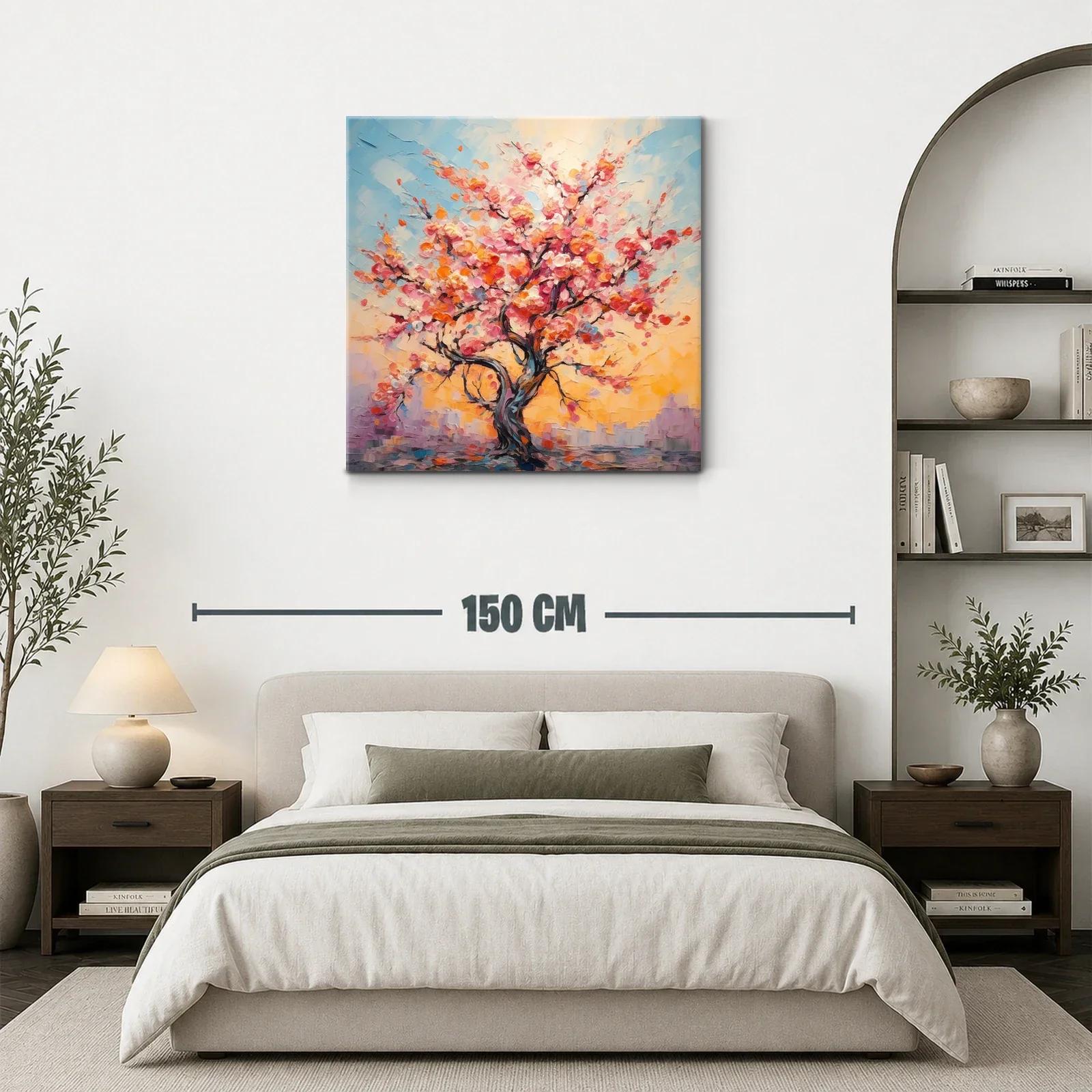 Árbol en flor con vibrantes tonos rosas y naranjas — miniatura 3