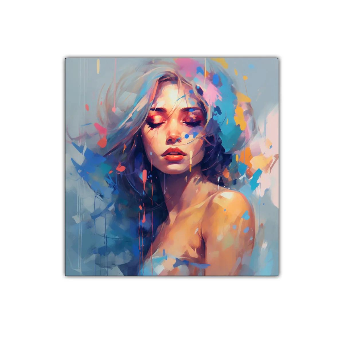 Retrato femenino en tonos vibrantes y expresivos — imagen principal