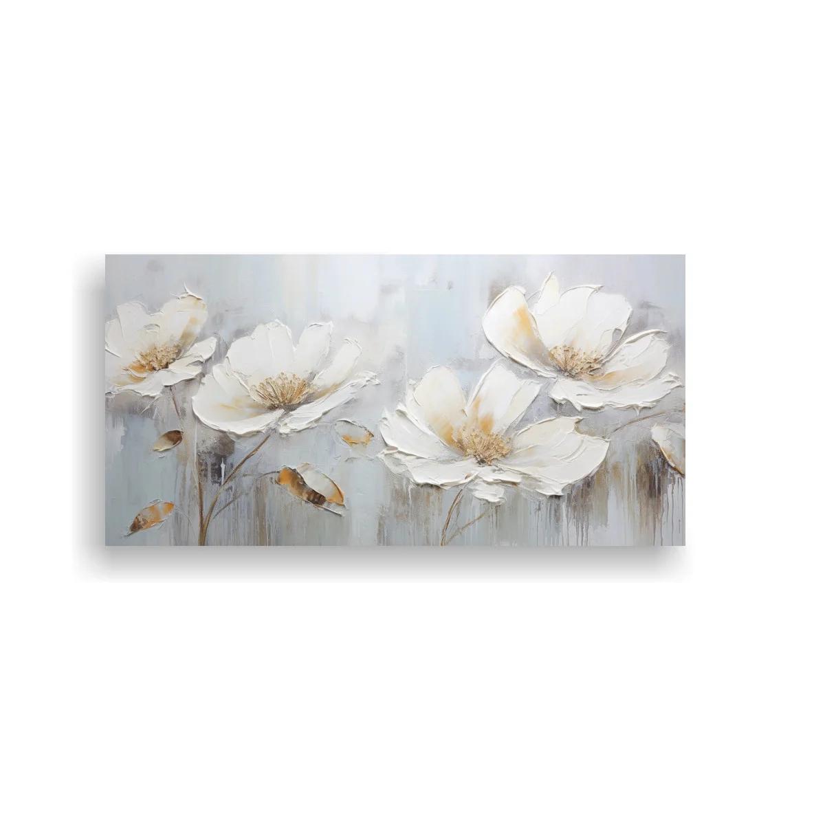 Cuadro magnolias blancas con fondo texturizado — imagen principal