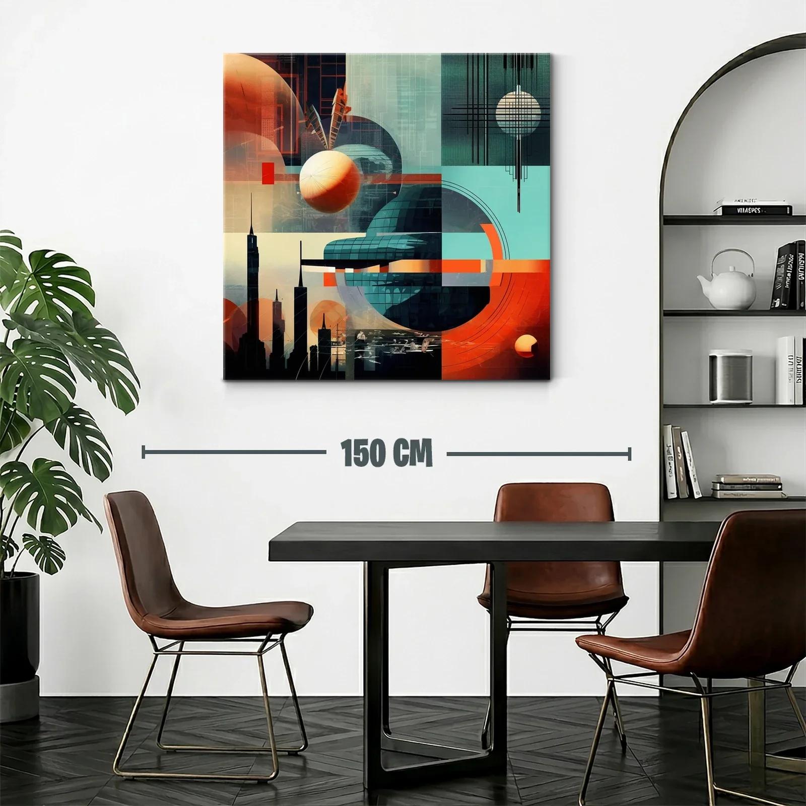 Composición abstracta con formas geométricas y contrastes cálidos — miniatura 2
