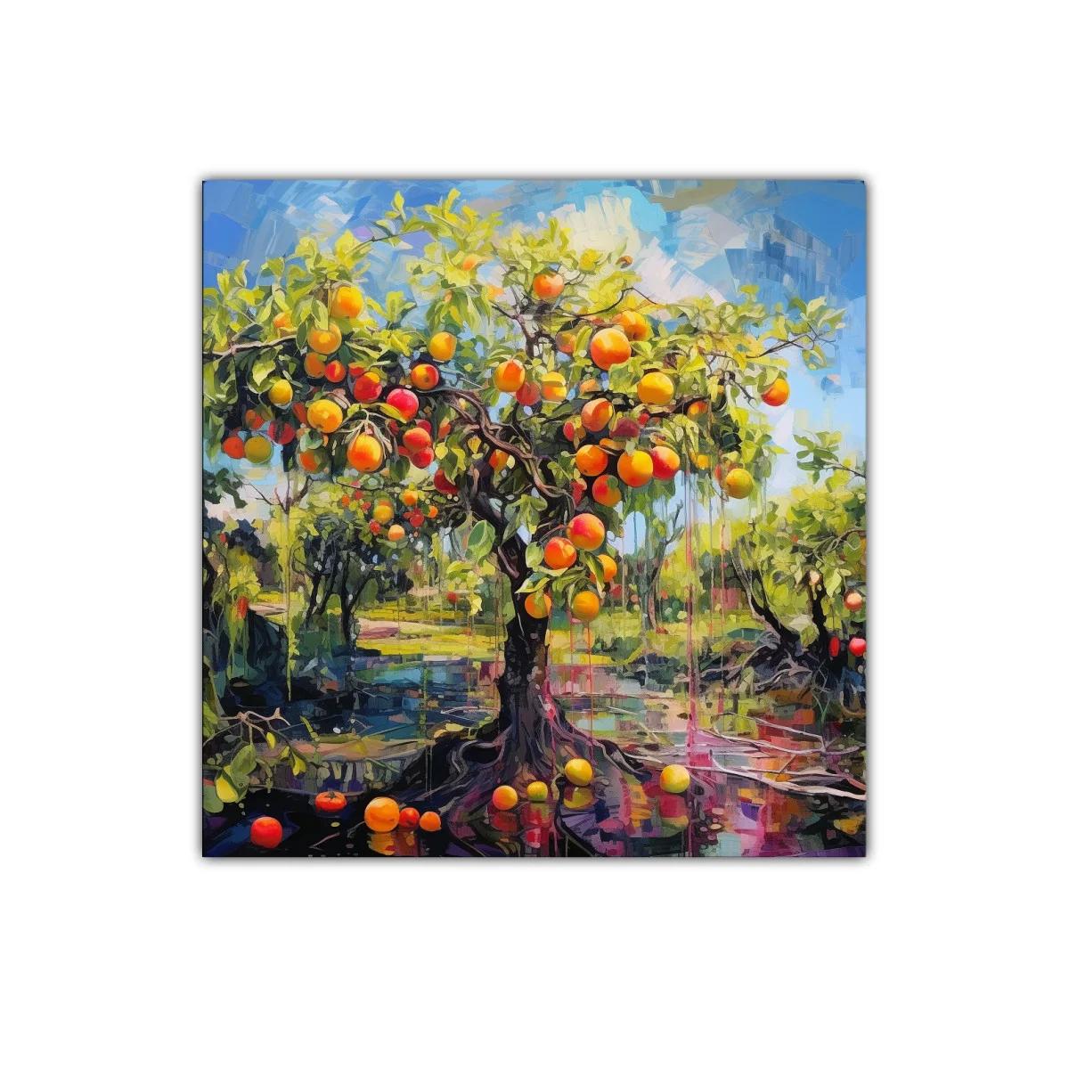 Árbol de frutas vibrante en un paisaje lleno de luz — imagen principal