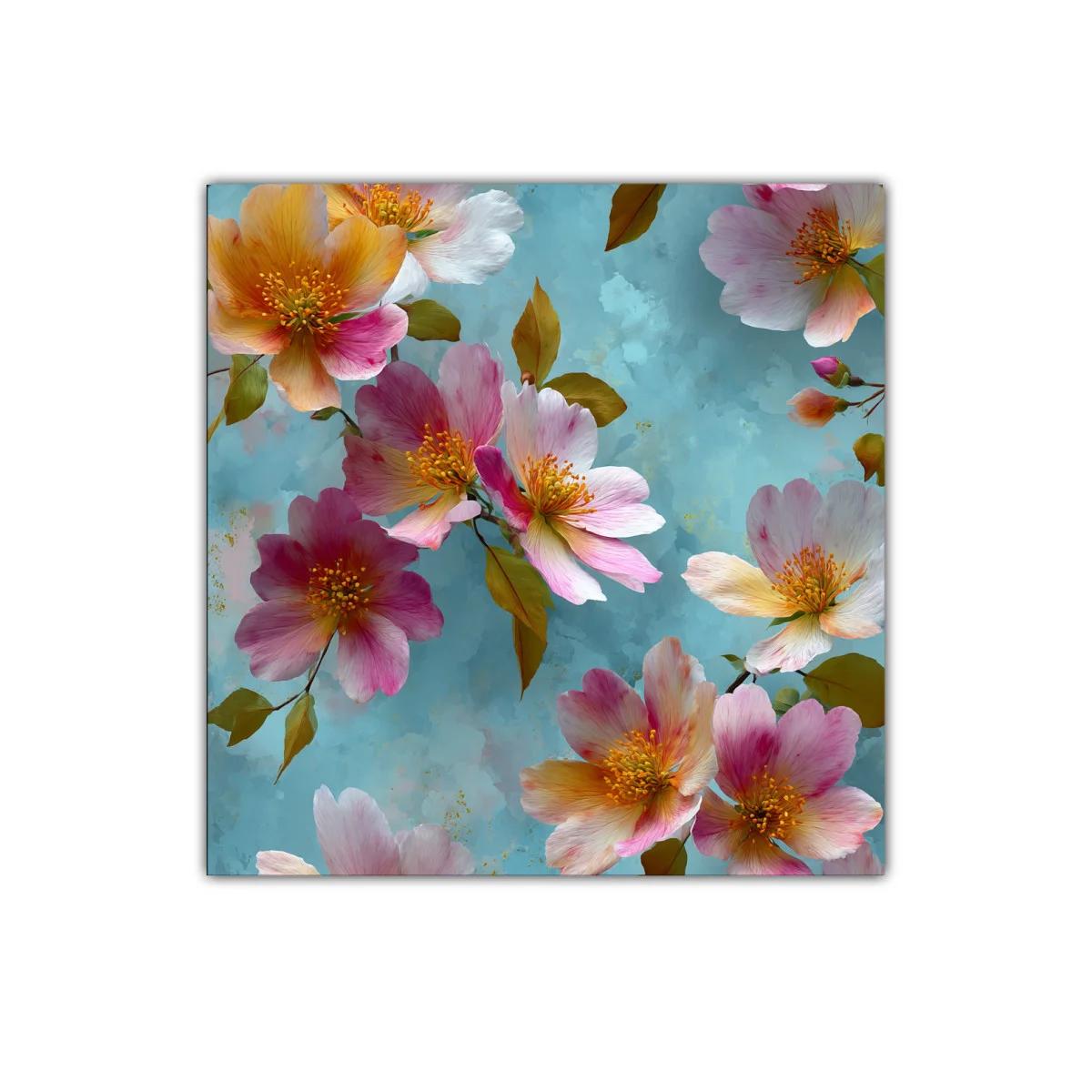 Cuadro floral vibrante con flores en tonos pastel — imagen principal