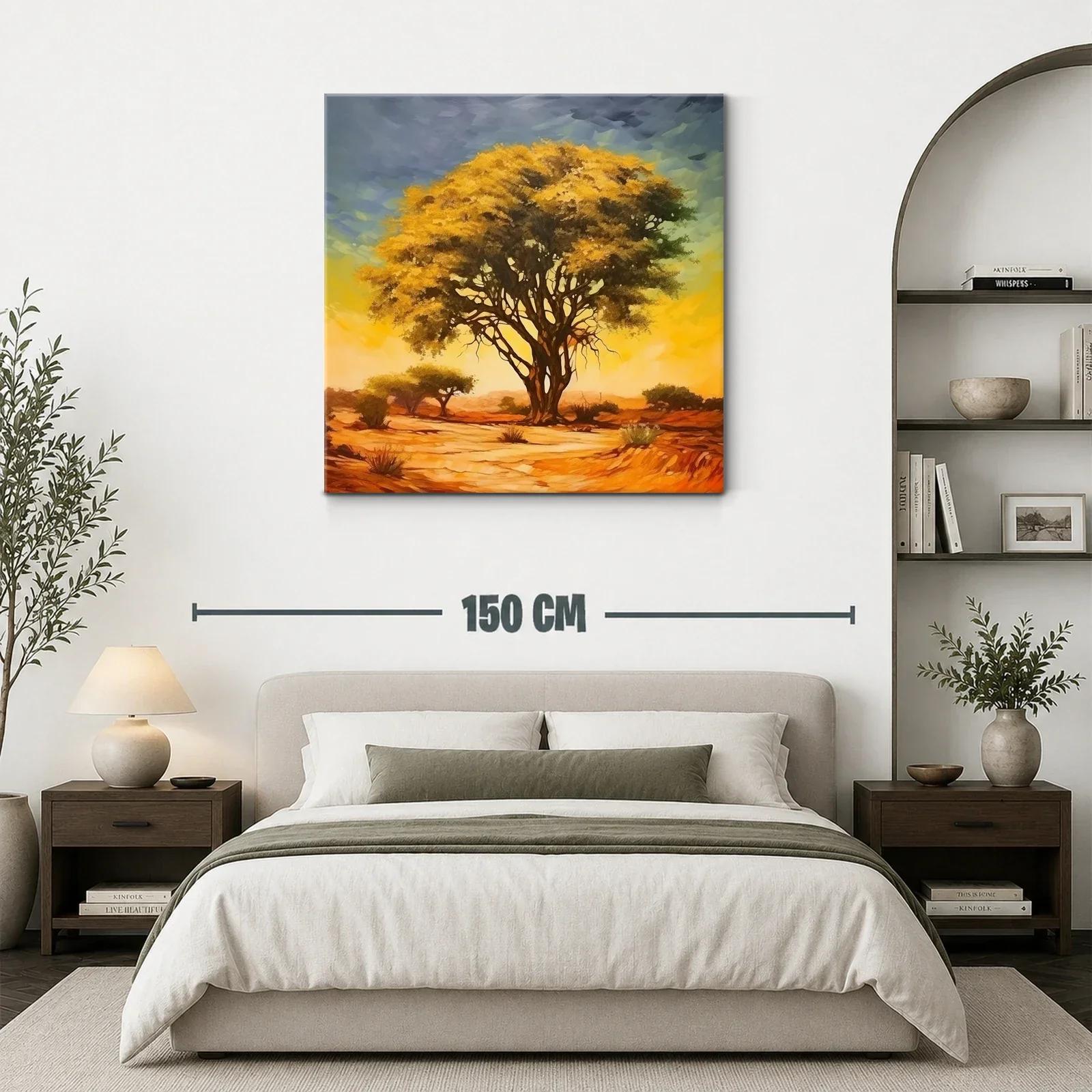 Árbol solitario en paisaje desértico al atardecer — miniatura 3