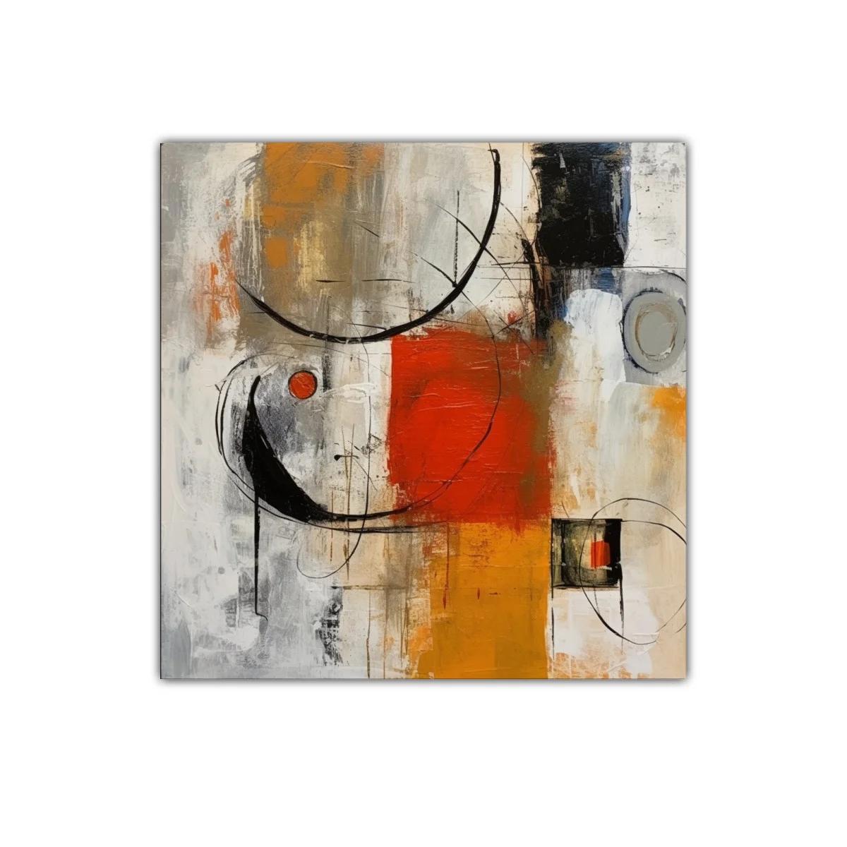 Composición abstracta en tonos naranja y negro — miniatura 1