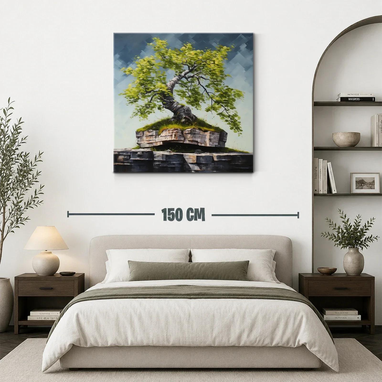 Árbol solitario sobre roca en paisaje natural — miniatura 3