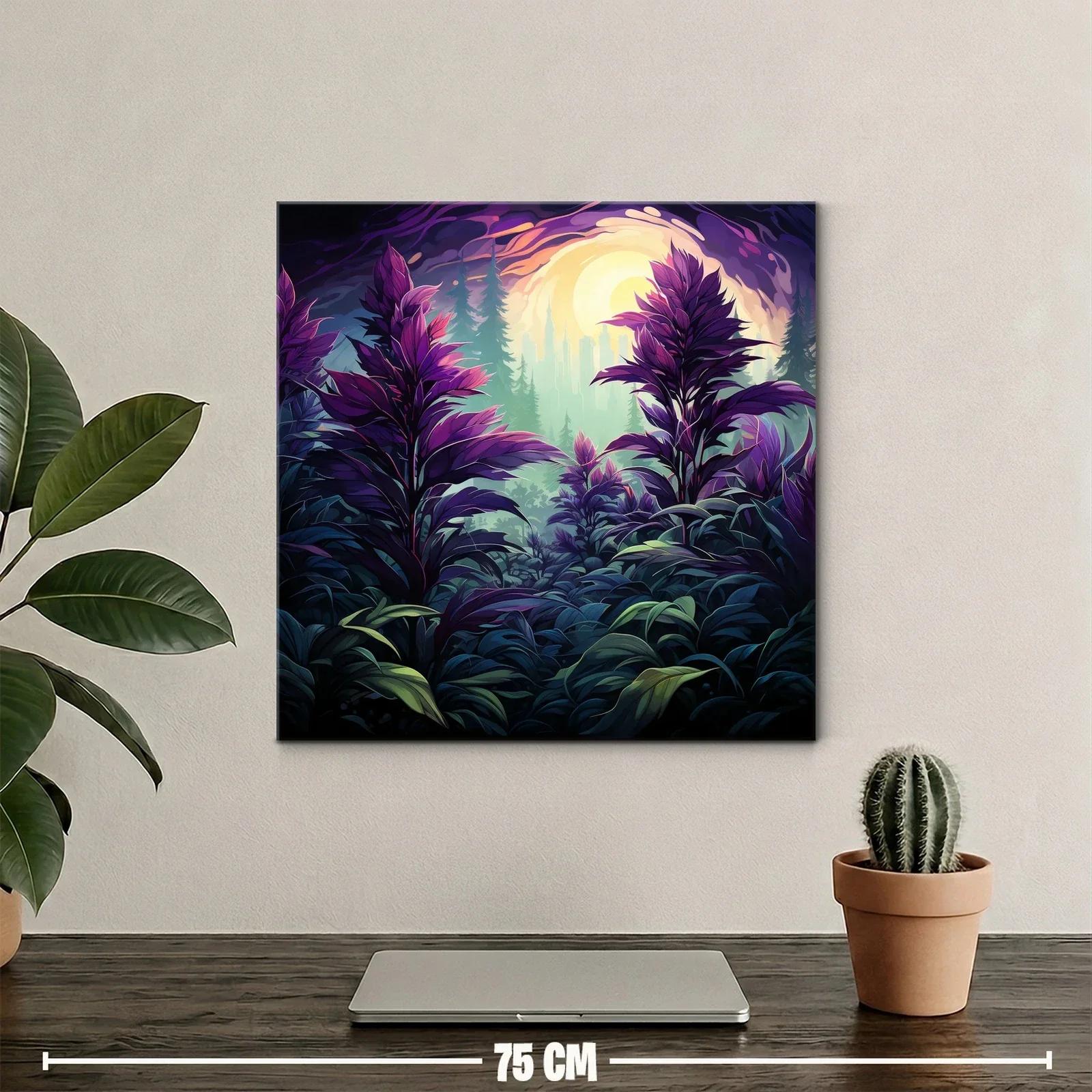 Paisaje onírico de hojas violetas y luz resplandeciente — miniatura 2