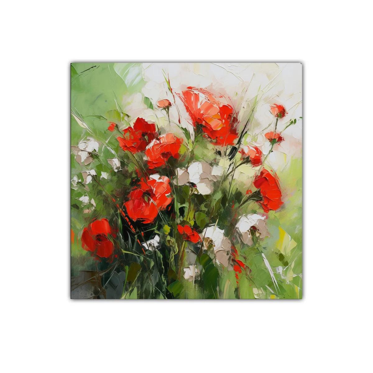 Cuadro floral vibrante con amapolas y naturaleza fresca — imagen principal