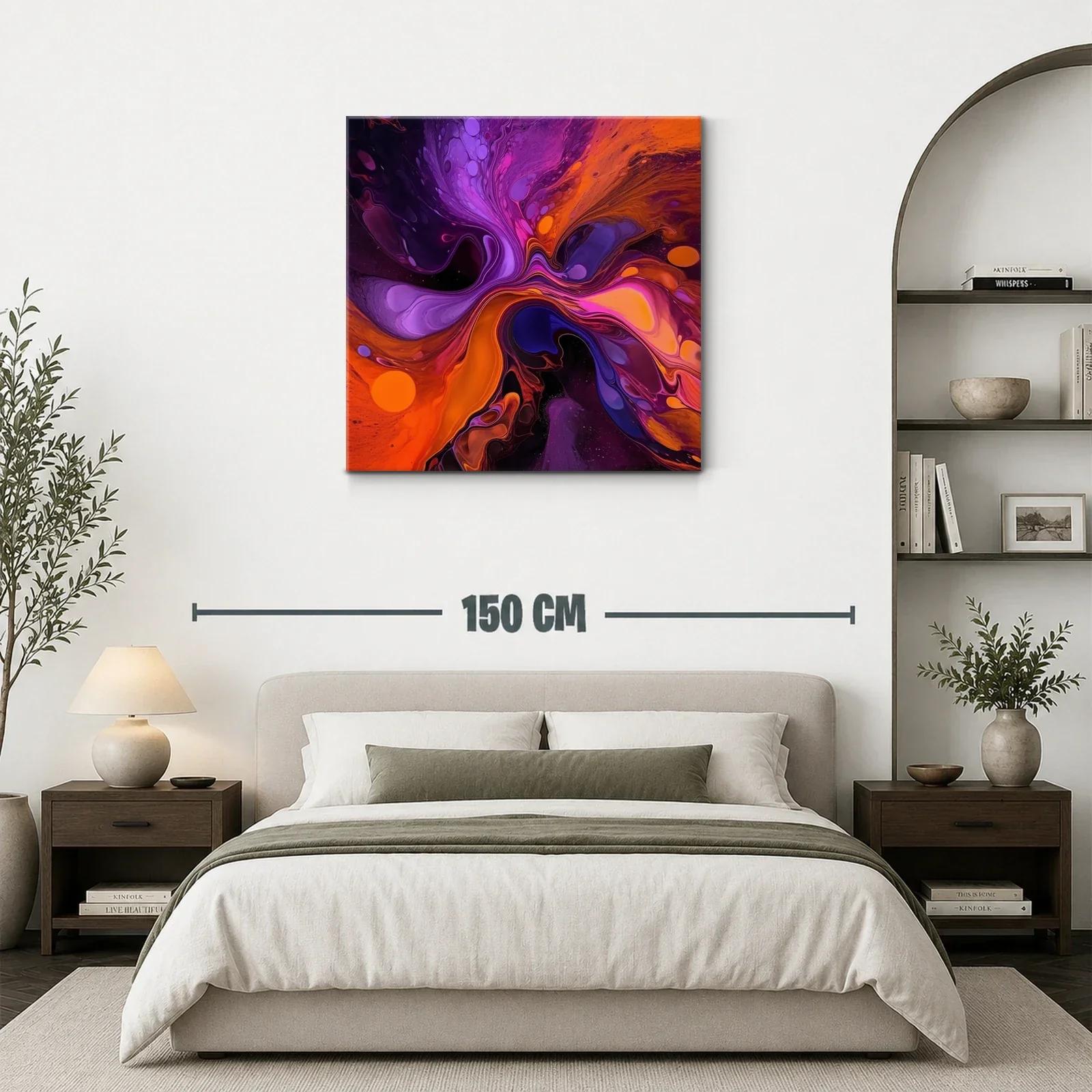 Explosión abstracta en tonos morados y naranjas vibrantes — miniatura 3