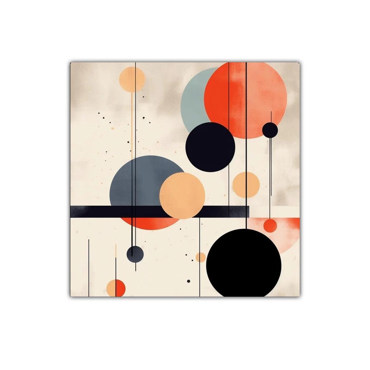 Cuadro abstracto con círculos en tonos cálidos y neutros — imagen principal