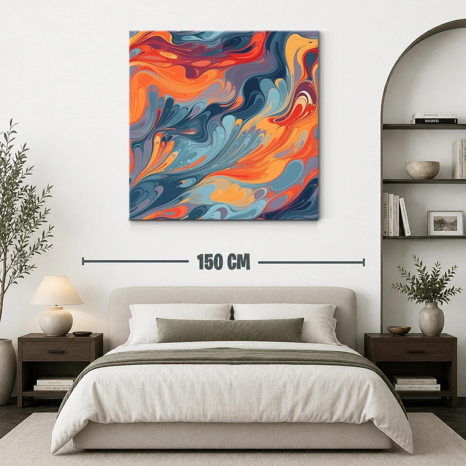 Arte abstracto con flujo vibrante en tonos cálidos y fríos — miniatura 3