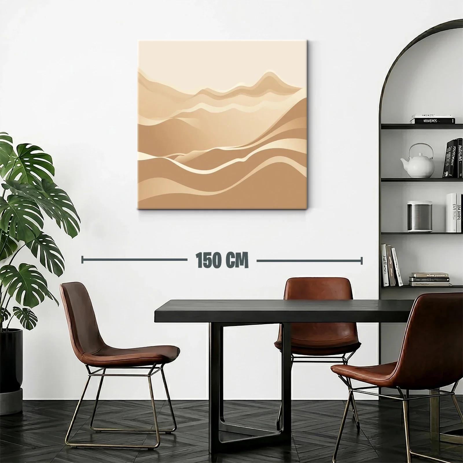 Paisaje abstracto en tonos neutros y formas onduladas — miniatura 2