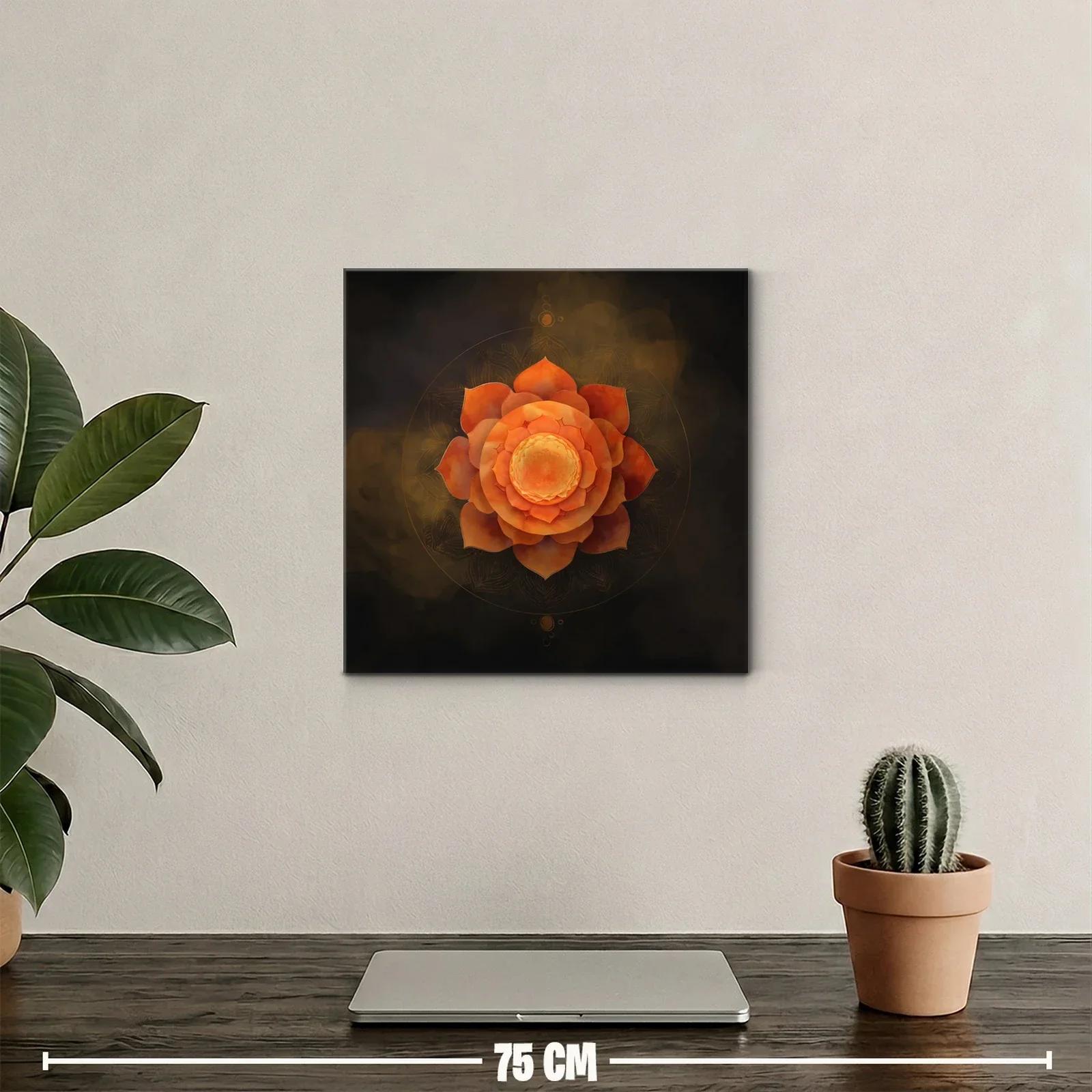 Flor Mandala en Tonos Cálidos para Espacios Zen — miniatura 2