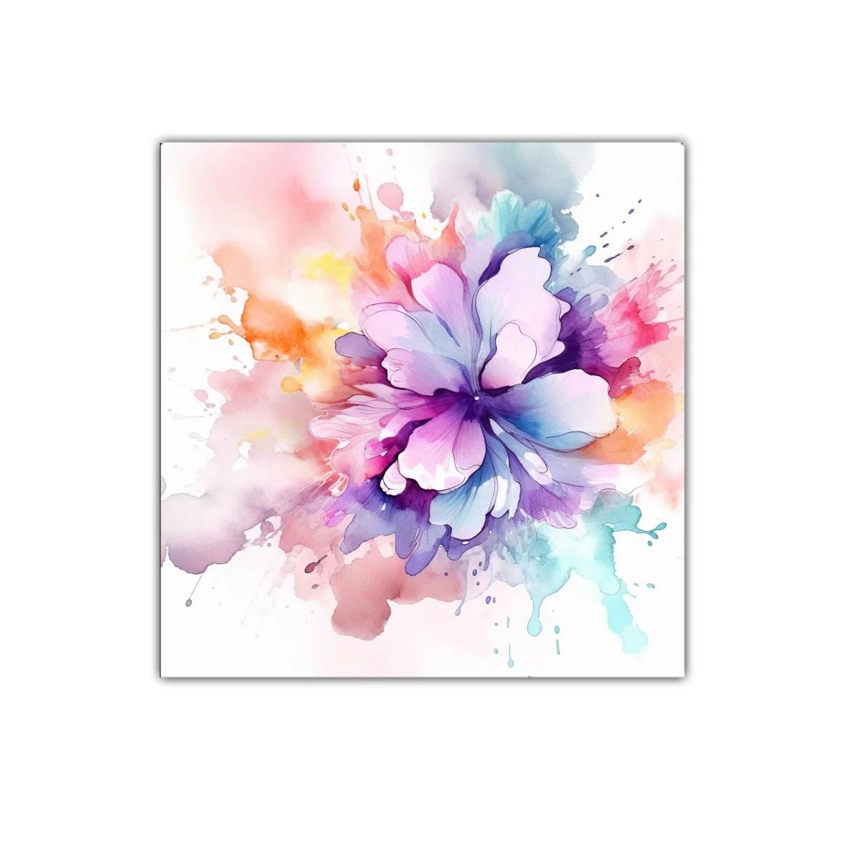 Flor abstracta en tonos pastel con explosión de color — imagen principal