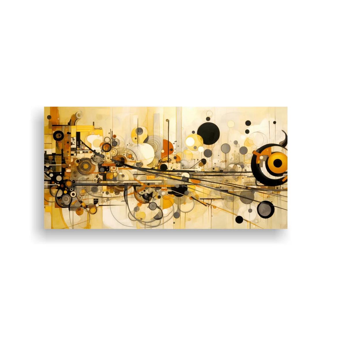 Cuadro composición geométrica abstracta con círculos y líneas cruzadas — imagen principal