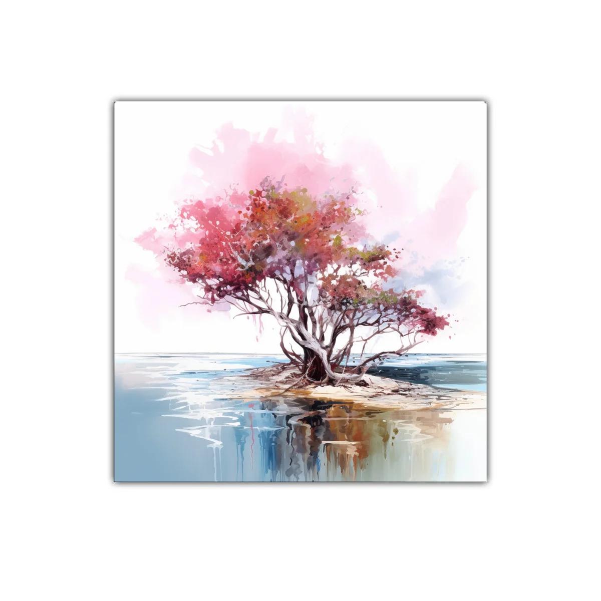 Árbol vibrante con reflejo en agua tranquila — imagen principal