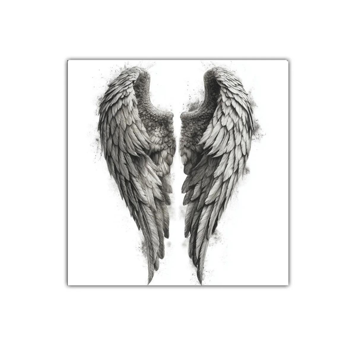Elegantes alas de ángel en tonos grisáceos realistas — imagen principal