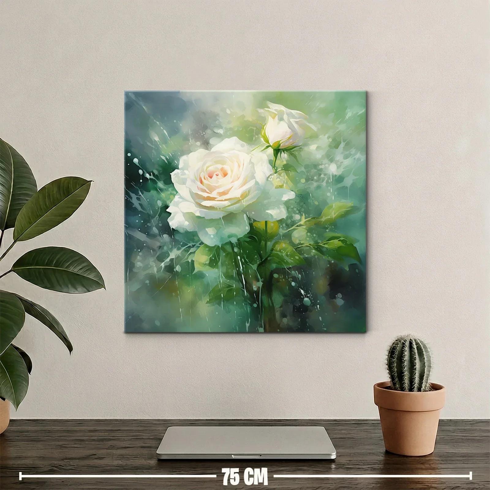 Elegancia natural de rosas blancas en tonos suaves y verdes — miniatura 2