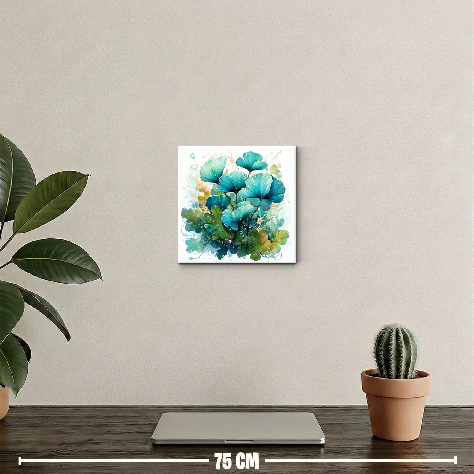 Delicada composición floral en tonos azules y verdes — miniatura 2