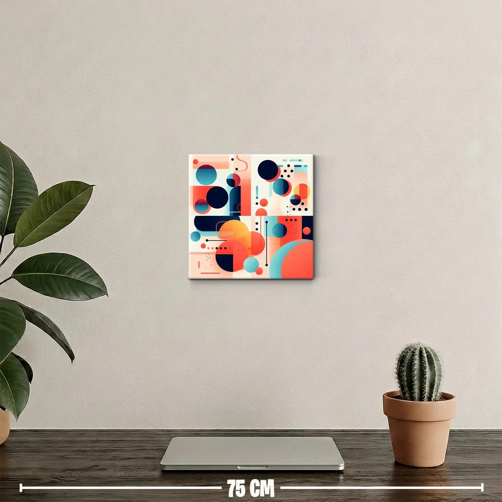 Cuadro abstracto con formas geométricas en colores vivos — miniatura 2