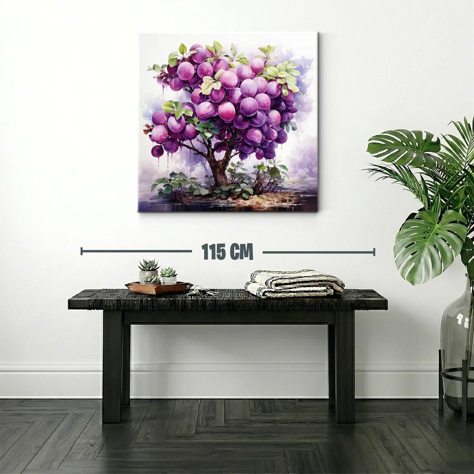 Árbol Frutal con Esferas Violetas en Paisaje Místico — miniatura 2
