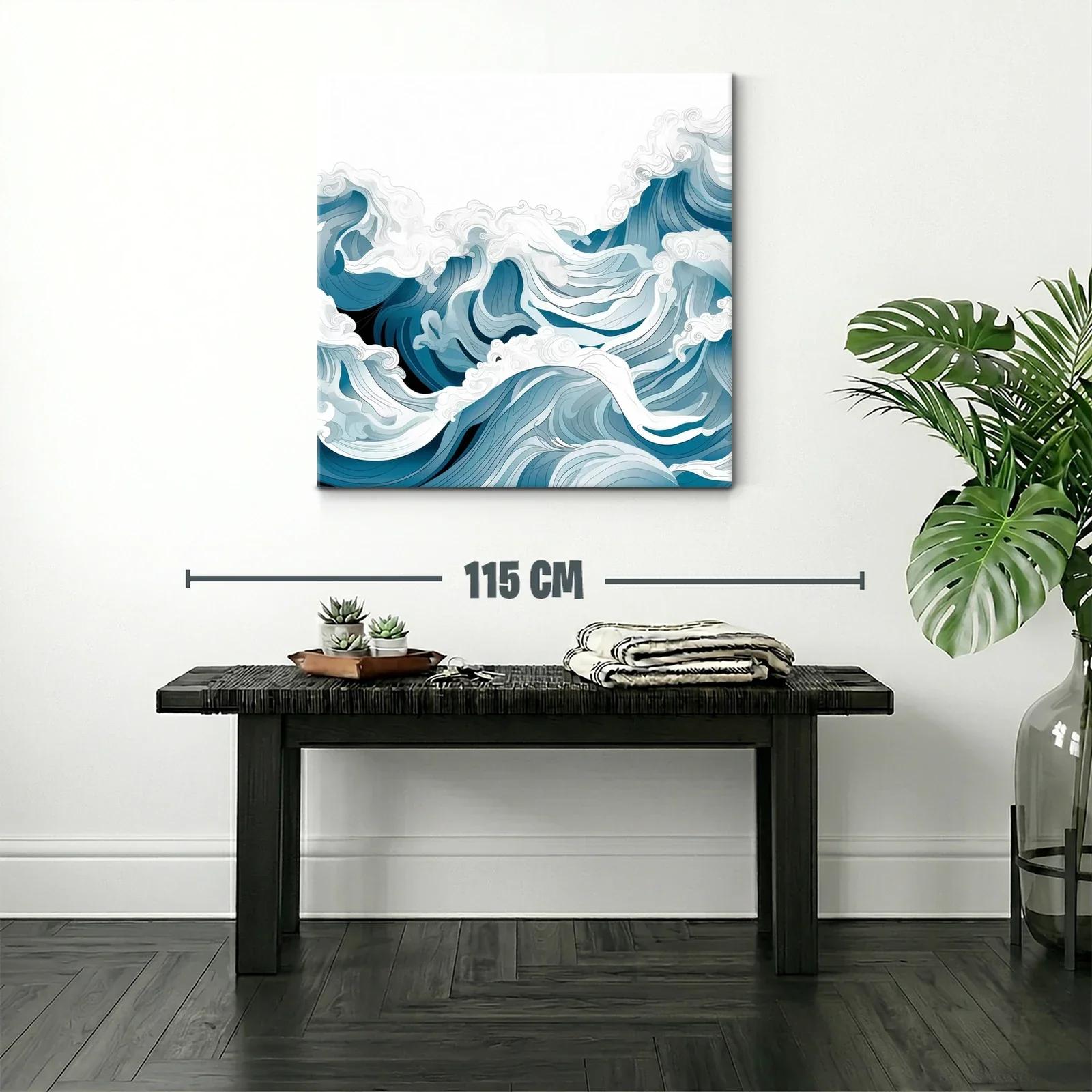 Movimiento fluido de olas en paleta azul y blanco — miniatura 2