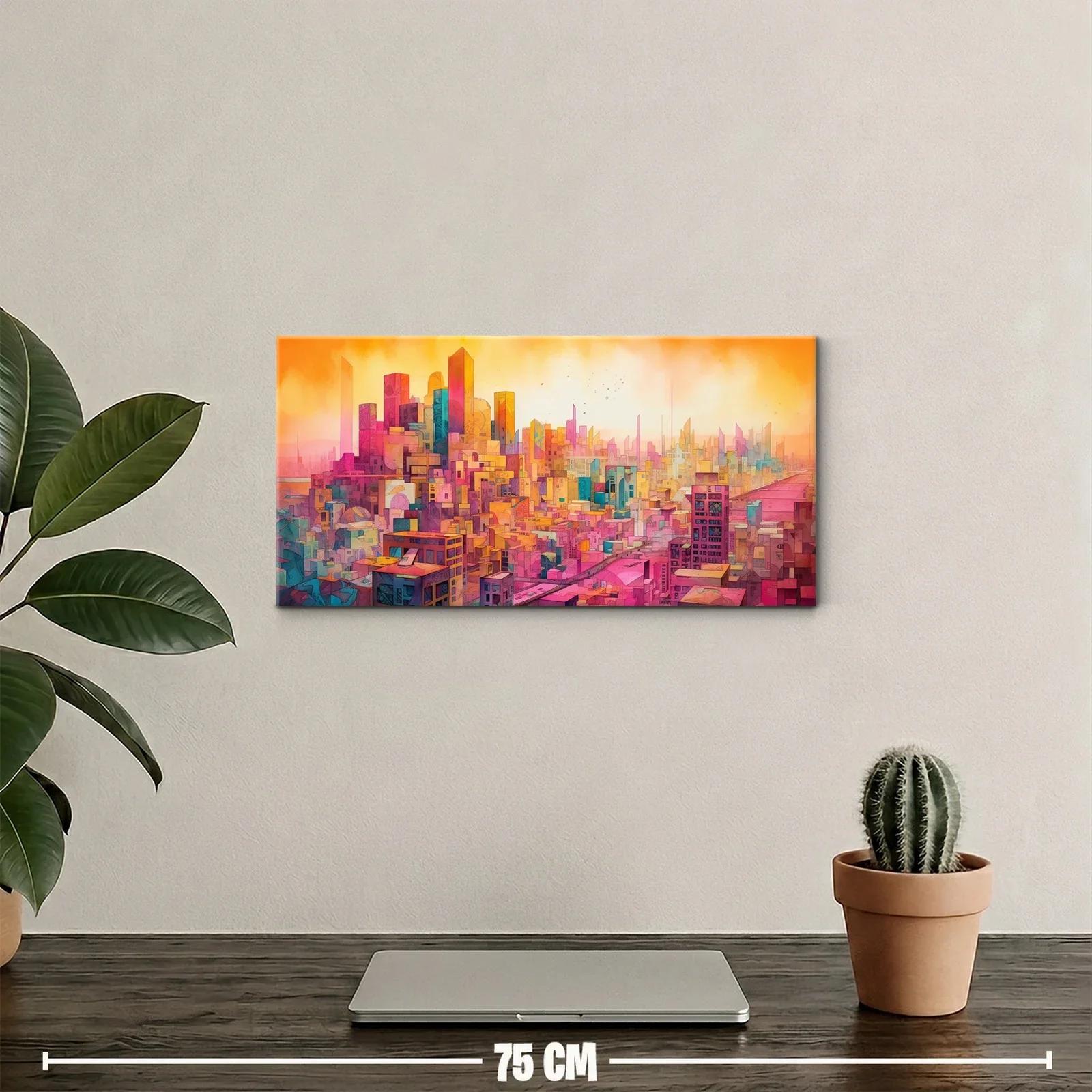 Cuadro skyline urbano con cielo luminoso — miniatura 2