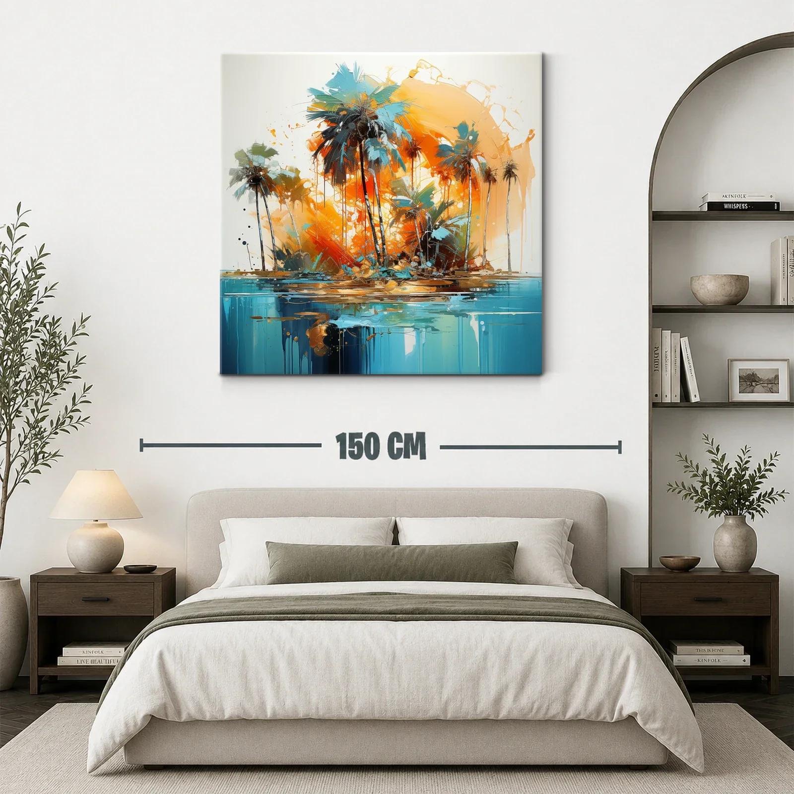 Palmeras tropicales con vibrantes tonos cálidos y fríos — miniatura 3