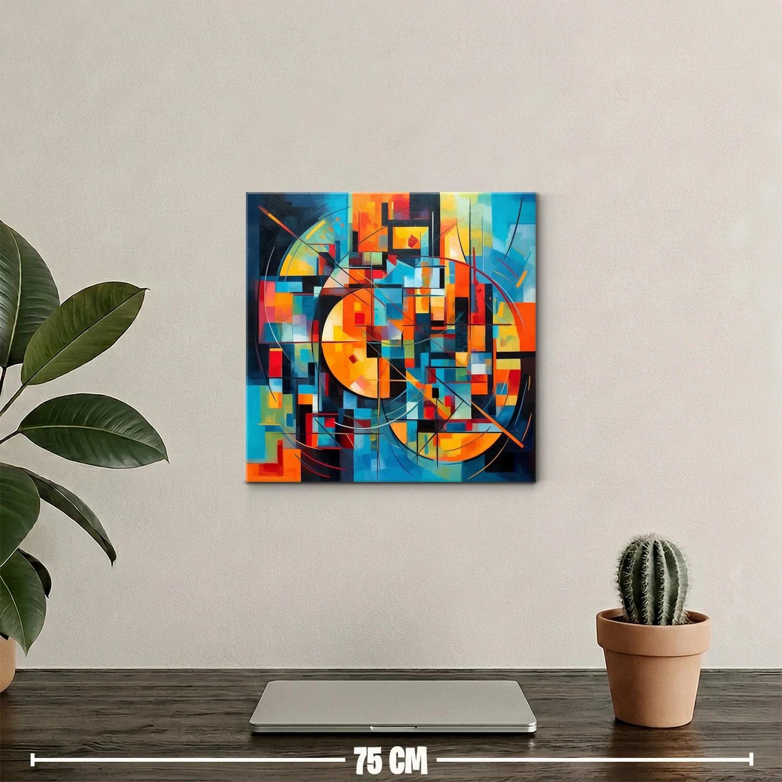 Composición abstracta en vibrantes tonos cálidos y fríos — miniatura 2