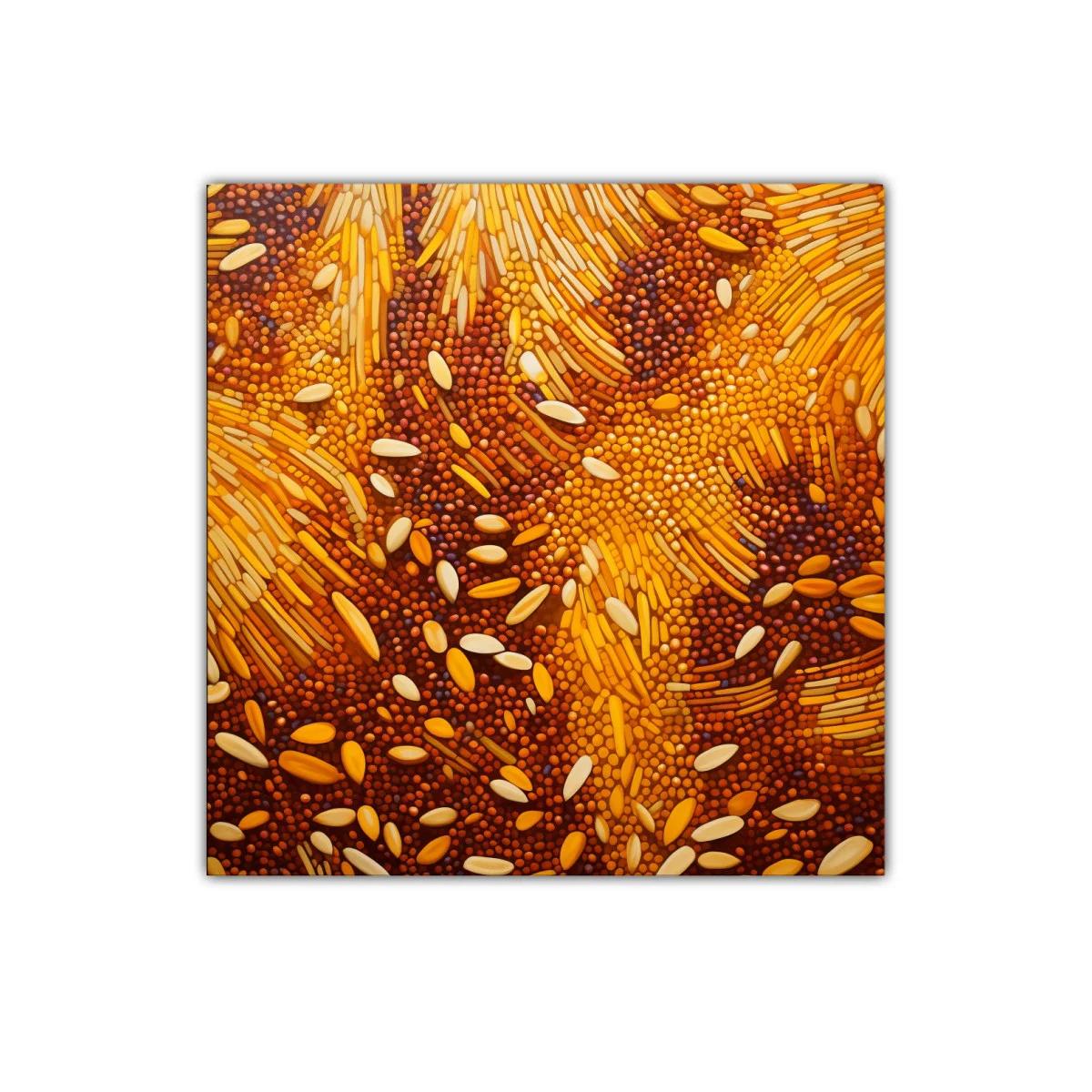 Cuadro abstracto en tonos cálidos con patrones orgánicos — imagen principal