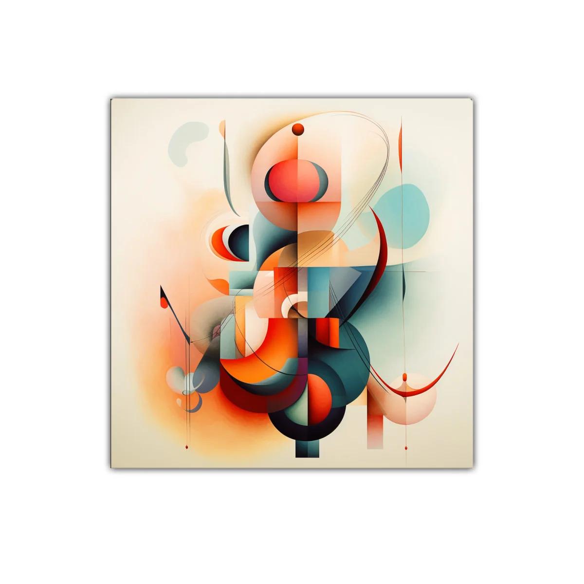 Abstracción geométrica en tonos cálidos y fríos equilibrados — imagen principal