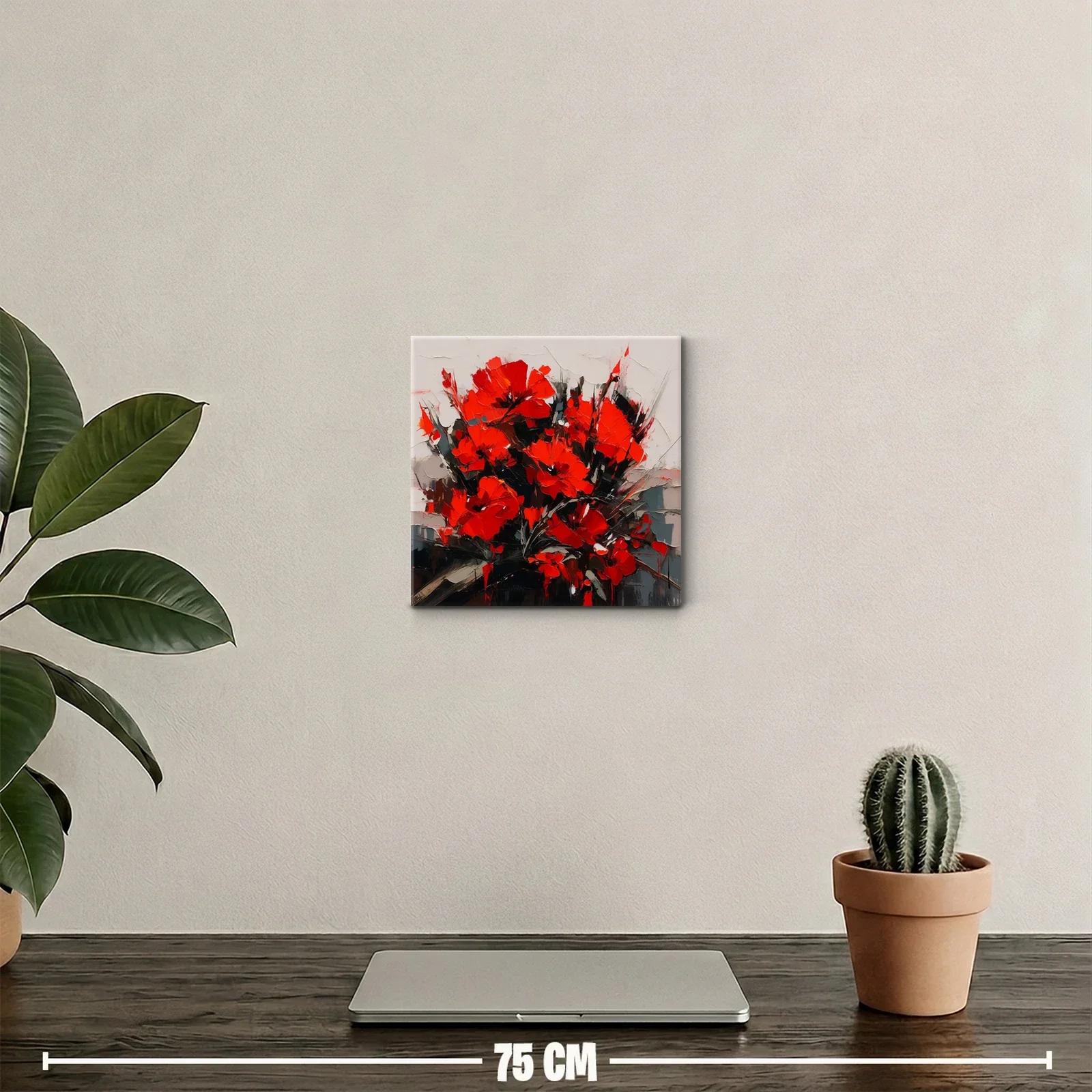 Composición vibrante de flores rojas con contraste oscuro — miniatura 2