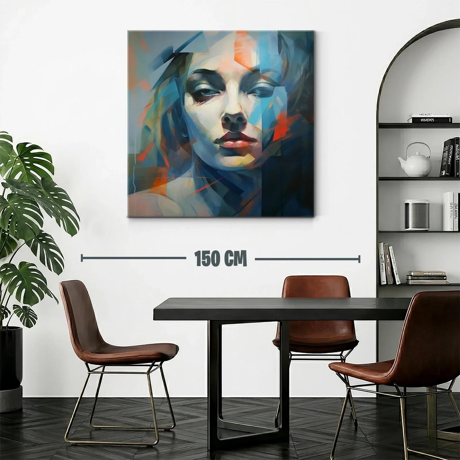 Retrato abstracto de mujer con tonos fríos y cálidos — miniatura 2