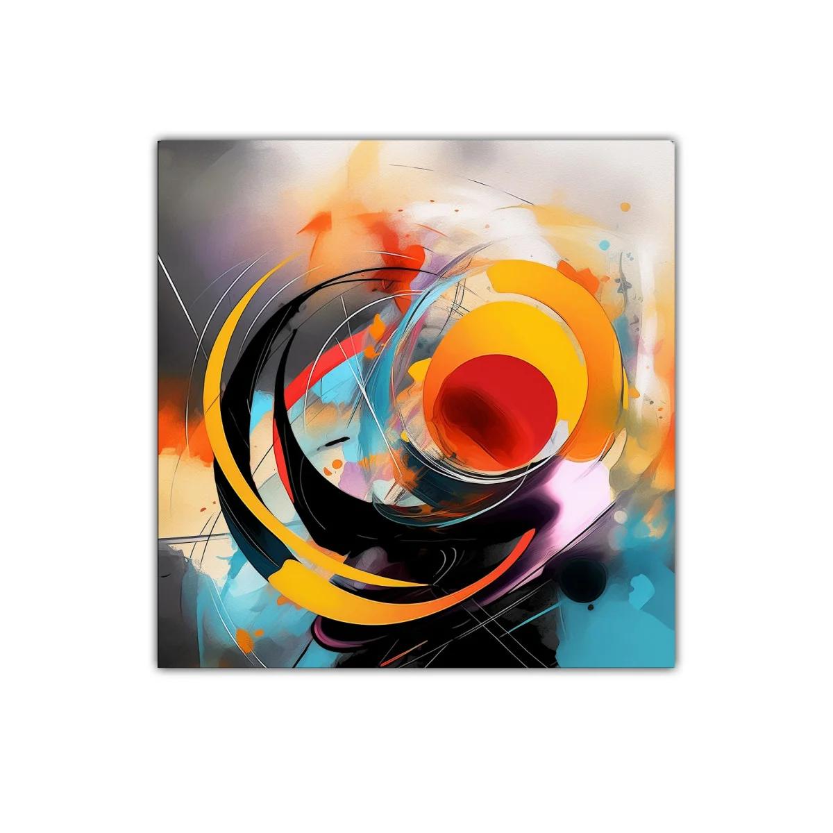 Cuadro abstracto en vibrantes tonos cálidos y fríos — imagen principal
