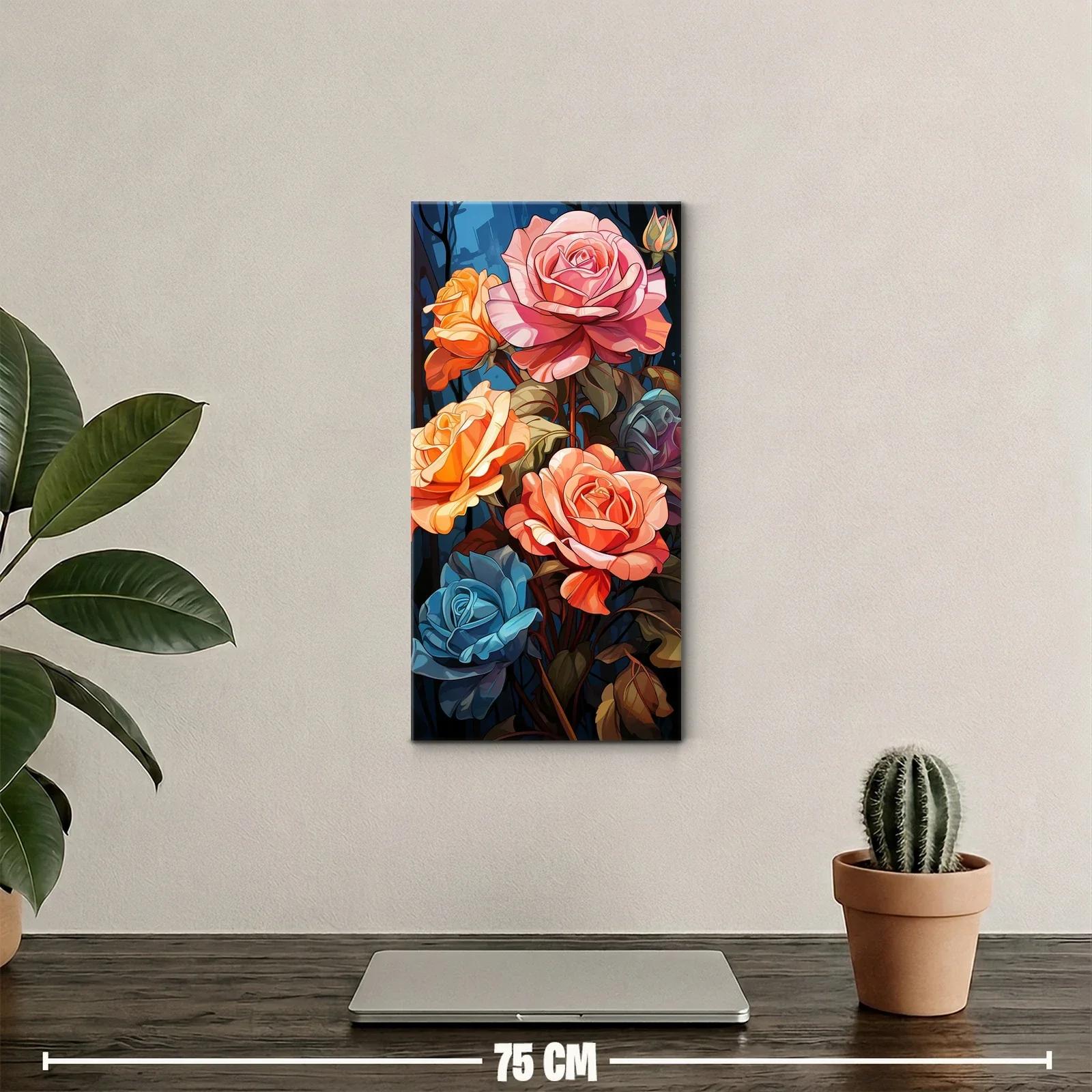 Cuadro ramo de rosas grandes y coloridas — miniatura 2