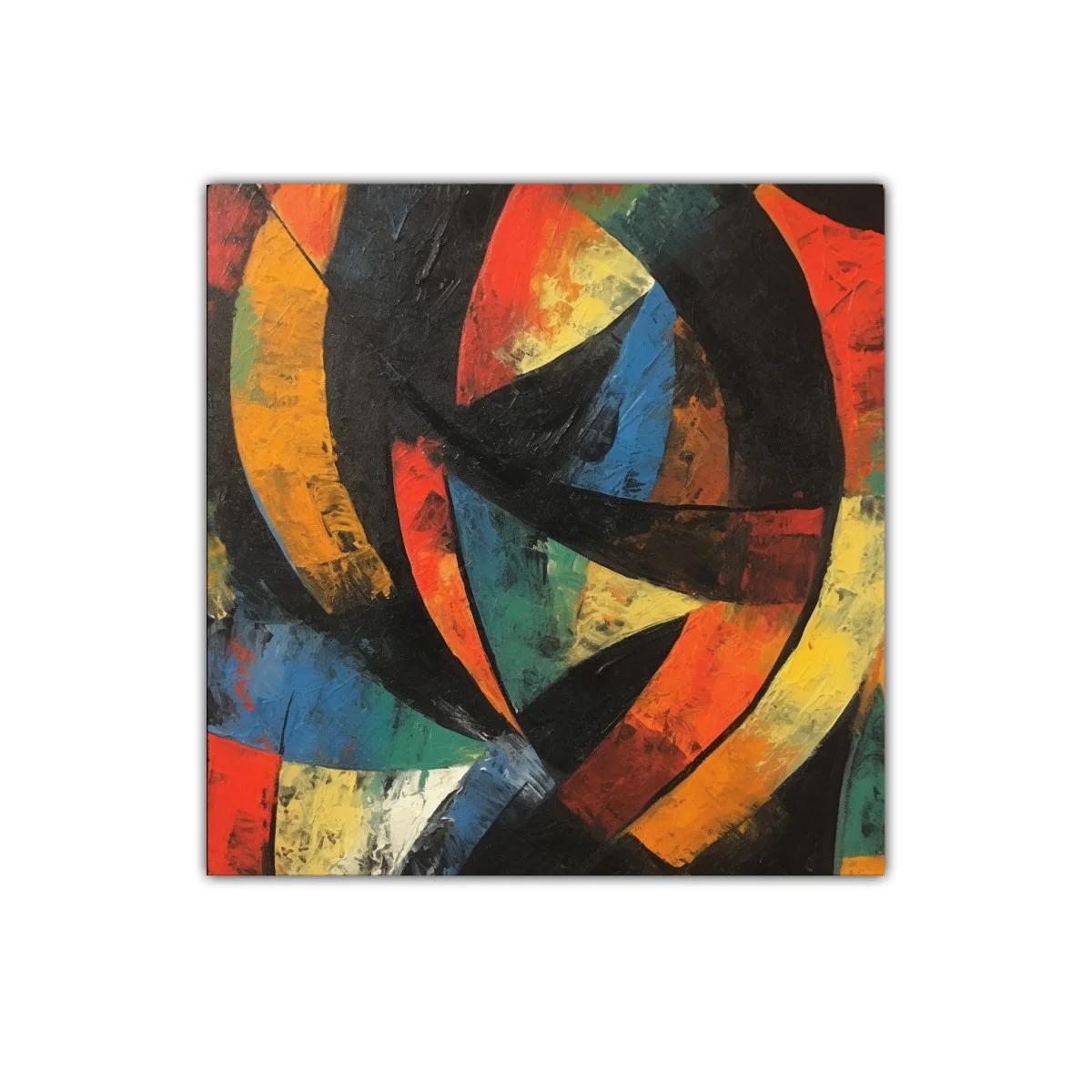 Composición Abstracta con Tonos Cálidos y Fríos Dinámicos — imagen principal