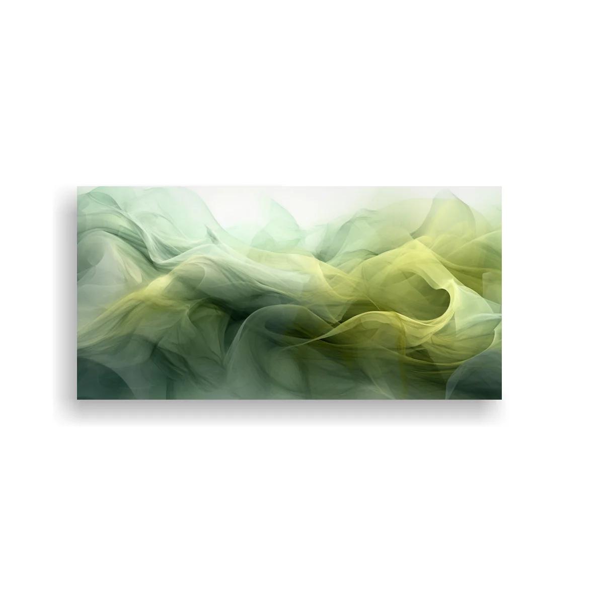 Cuadro de formas abstractas ondulantes con velos translúcidos