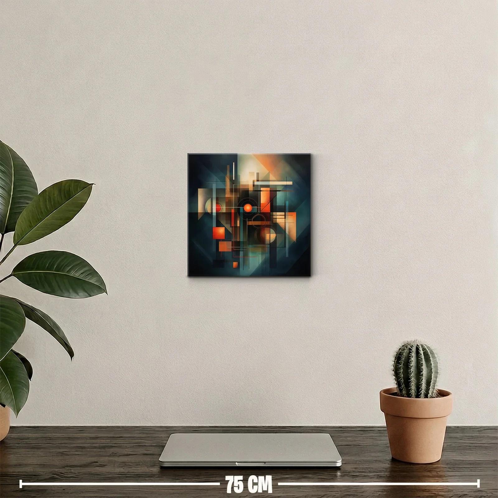 Composición geométrica con tonos cálidos y fríos equilibrados — miniatura 2