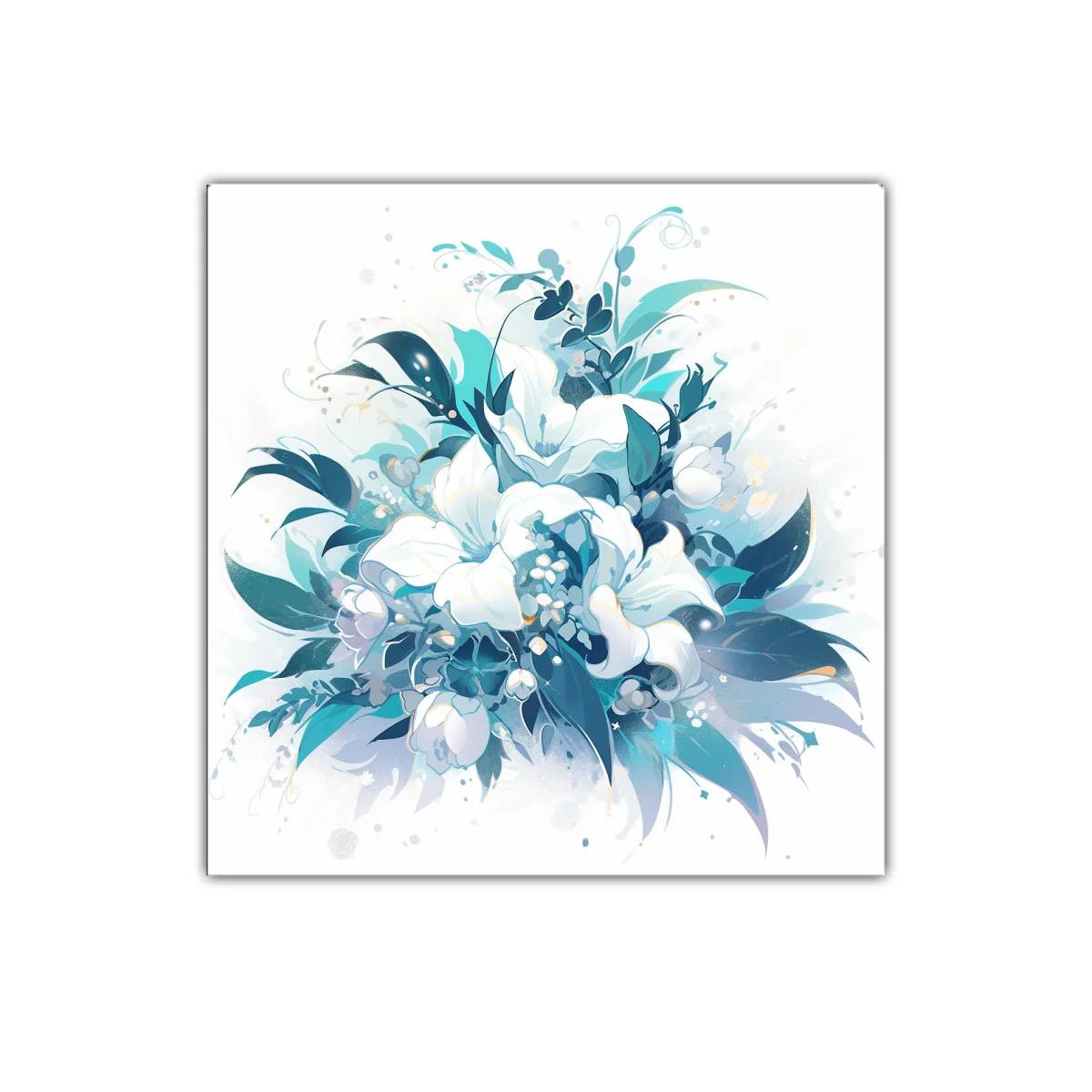 Ramo de flores blancas con tonos azulados delicados — imagen principal