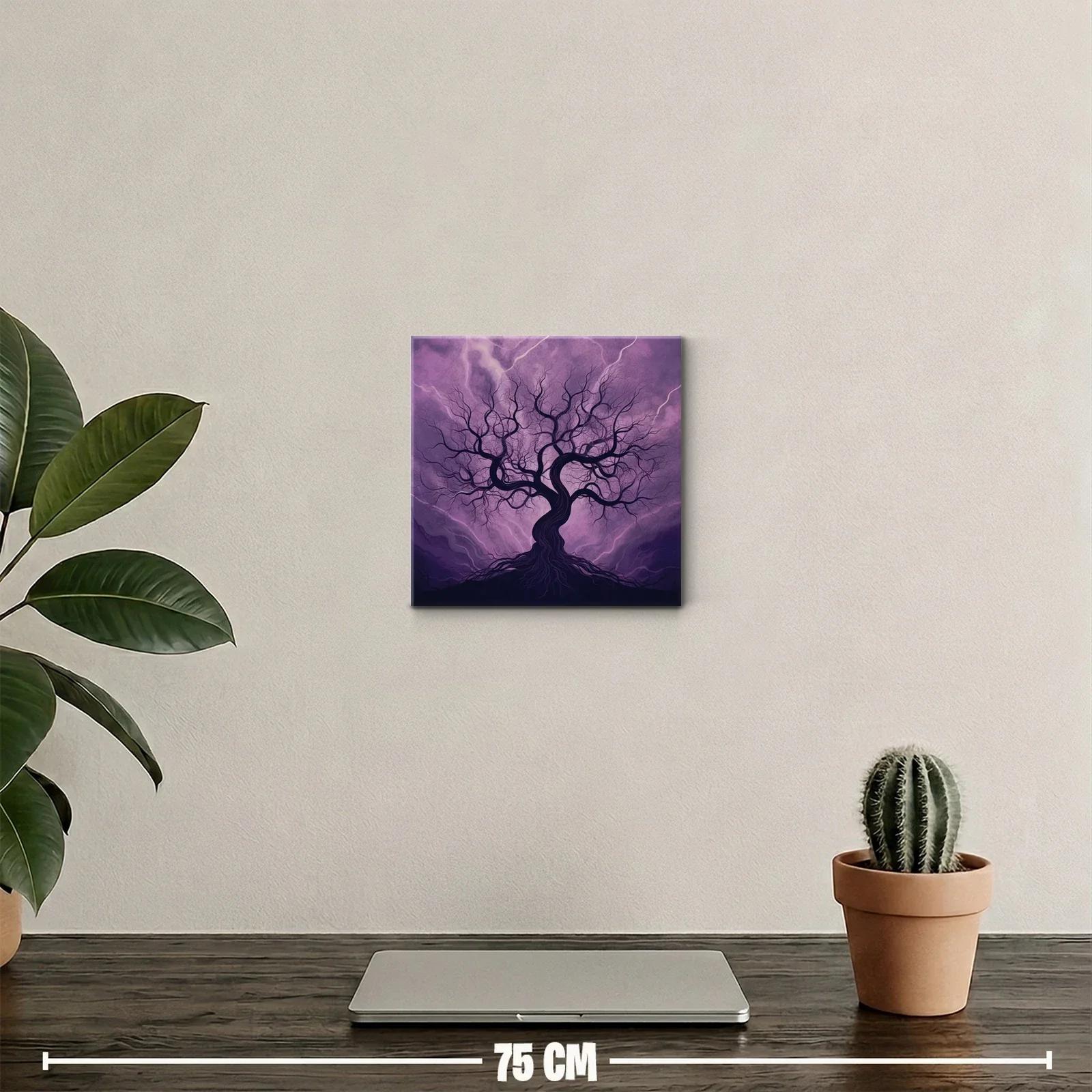Árbol Sinuoso en Tonos Morados Intenso y Profundo — miniatura 2