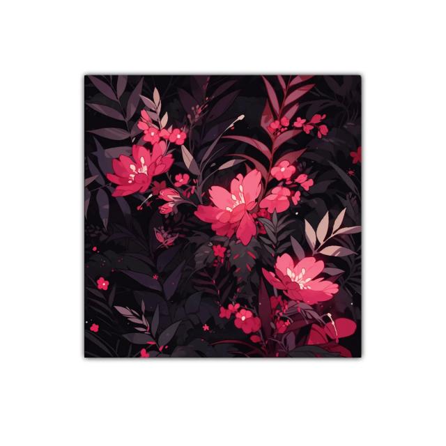 Cuadro de flores rojas sobre fondo oscuro elegante y moderno