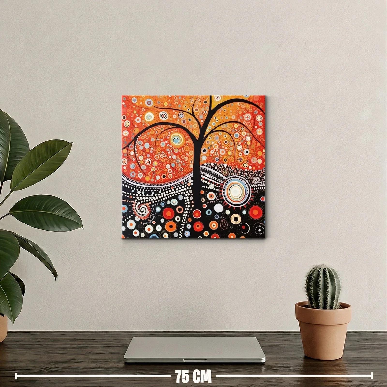 Árbol abstracto en vibrantes tonos cálidos y contrastes vivos — miniatura 2