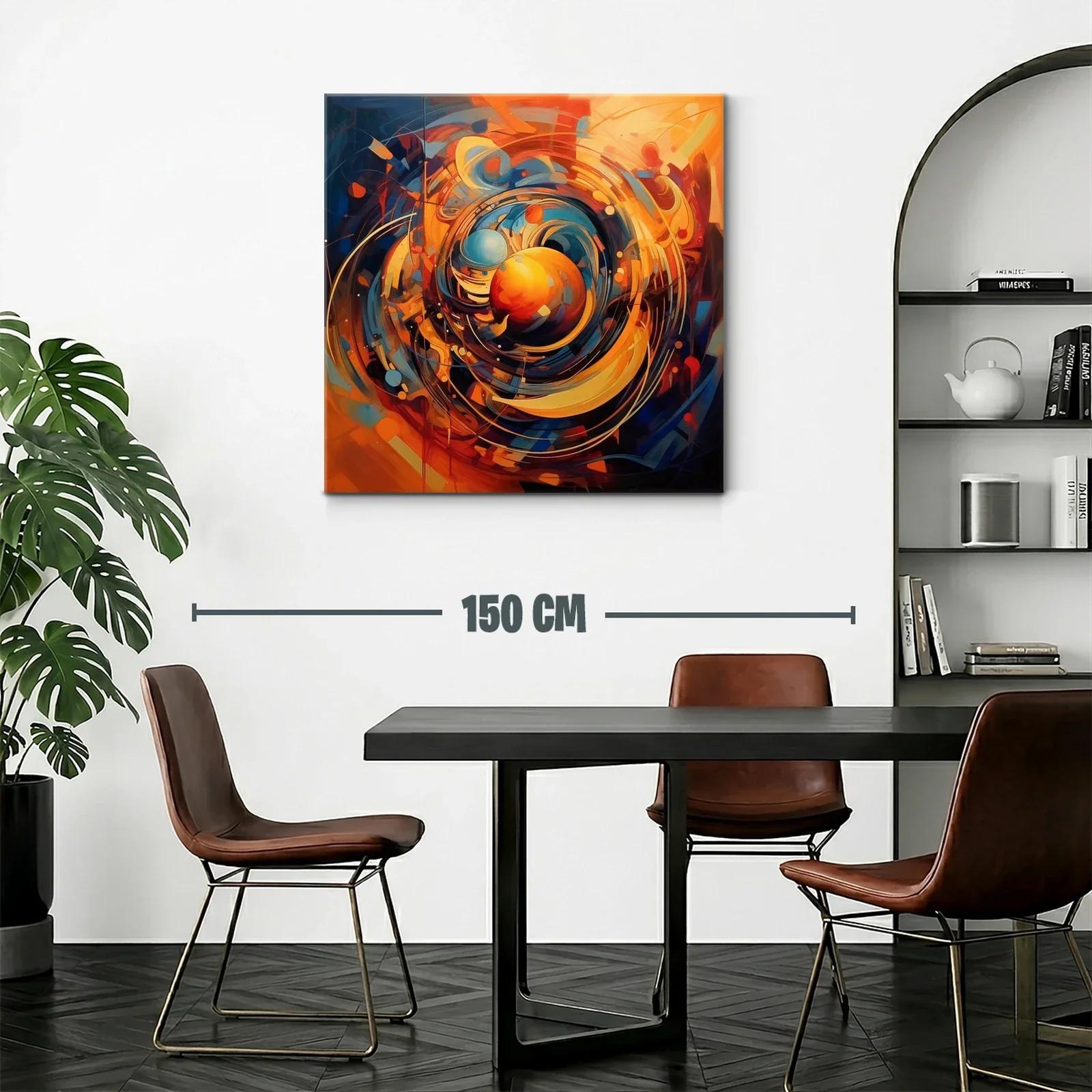 Cuadro abstracto con energía y movimiento en tonos cálidos — miniatura 2