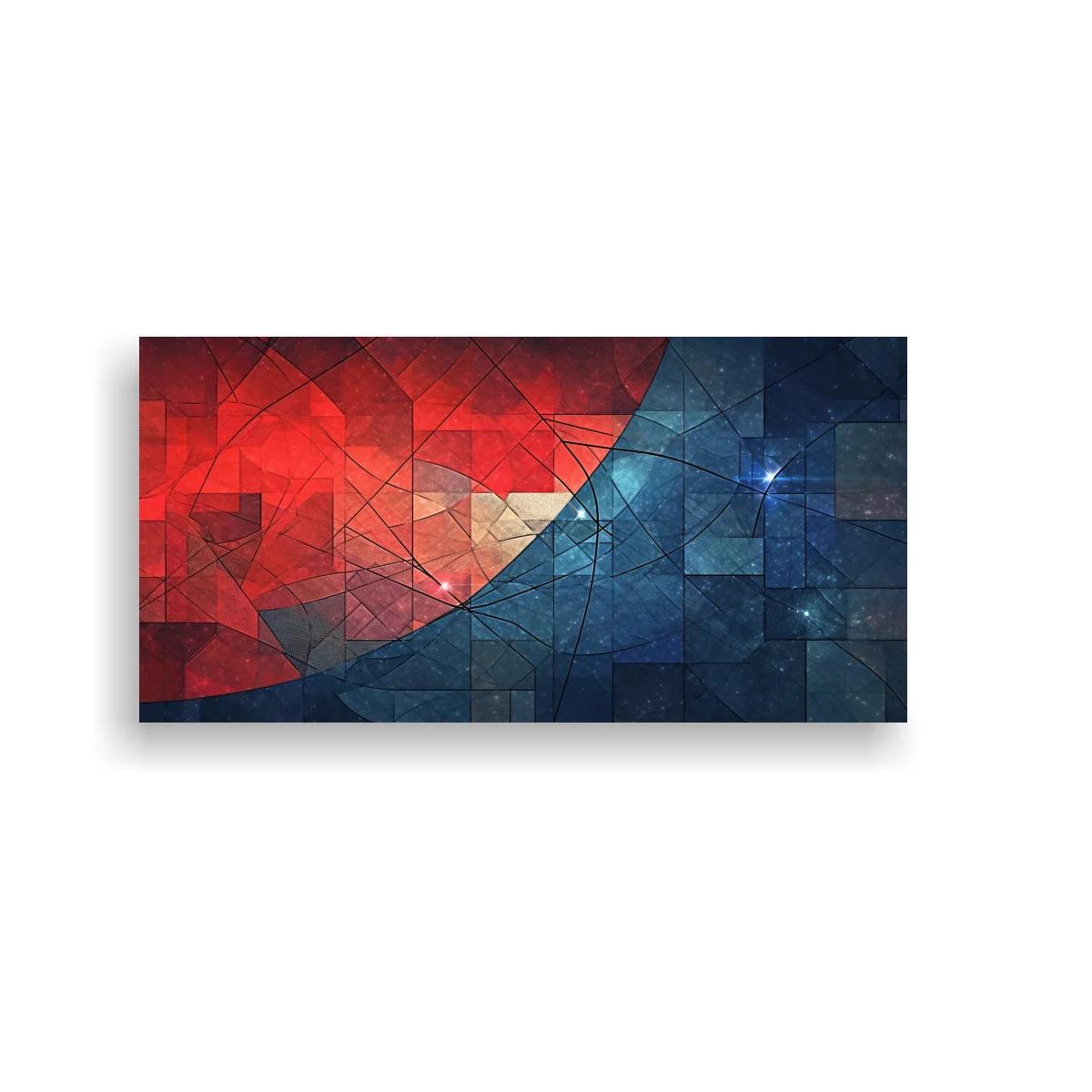 Cuadro mosaico de polígonos con curva luminosa — imagen principal
